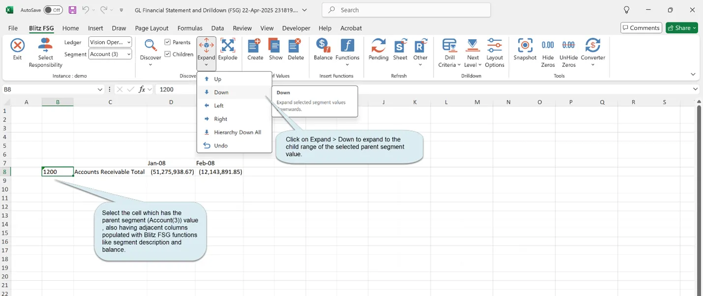 Expand to child segment values