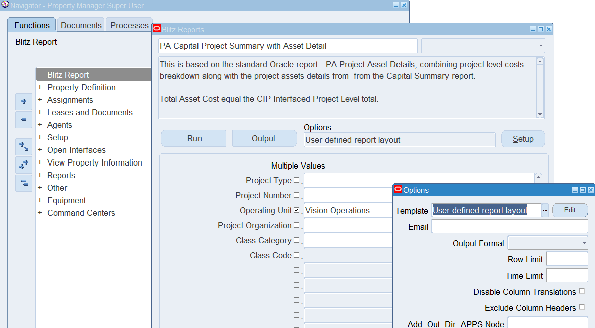 Project parameters