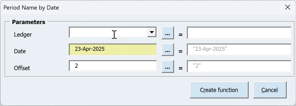 Blitz FSG period by date function returning the GL period containing a given date