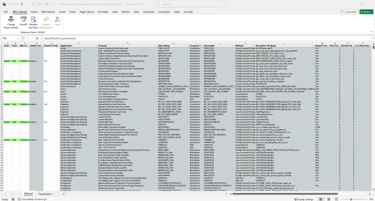 Programs marked with Convert Program set to Yes