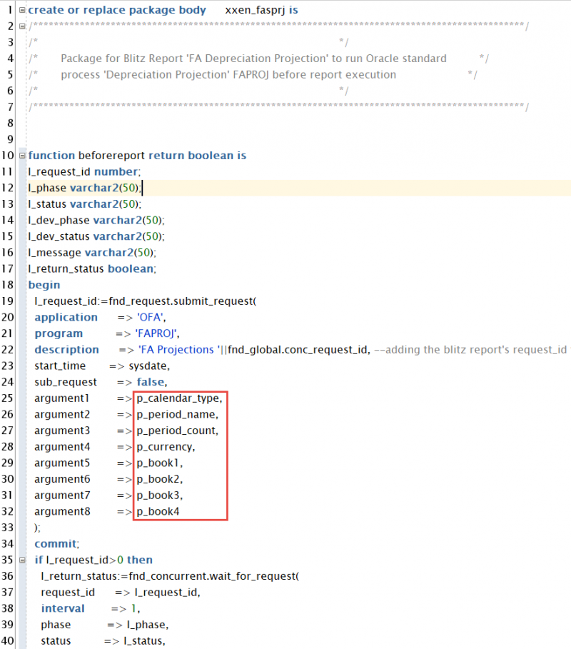 SQL grant statement exposing a Custom DB Package to the Oracle EBS APPS schema for Blitz Report