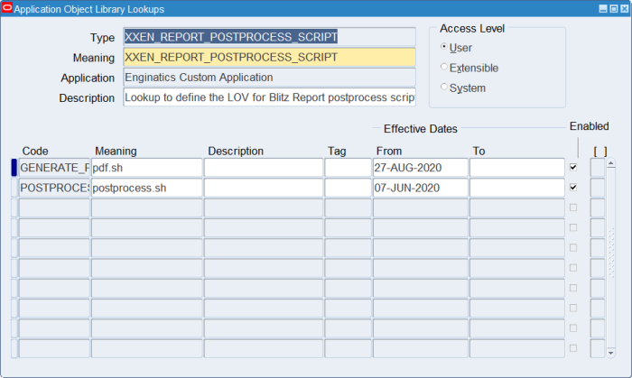 Blitz Report postprocessing script lookup