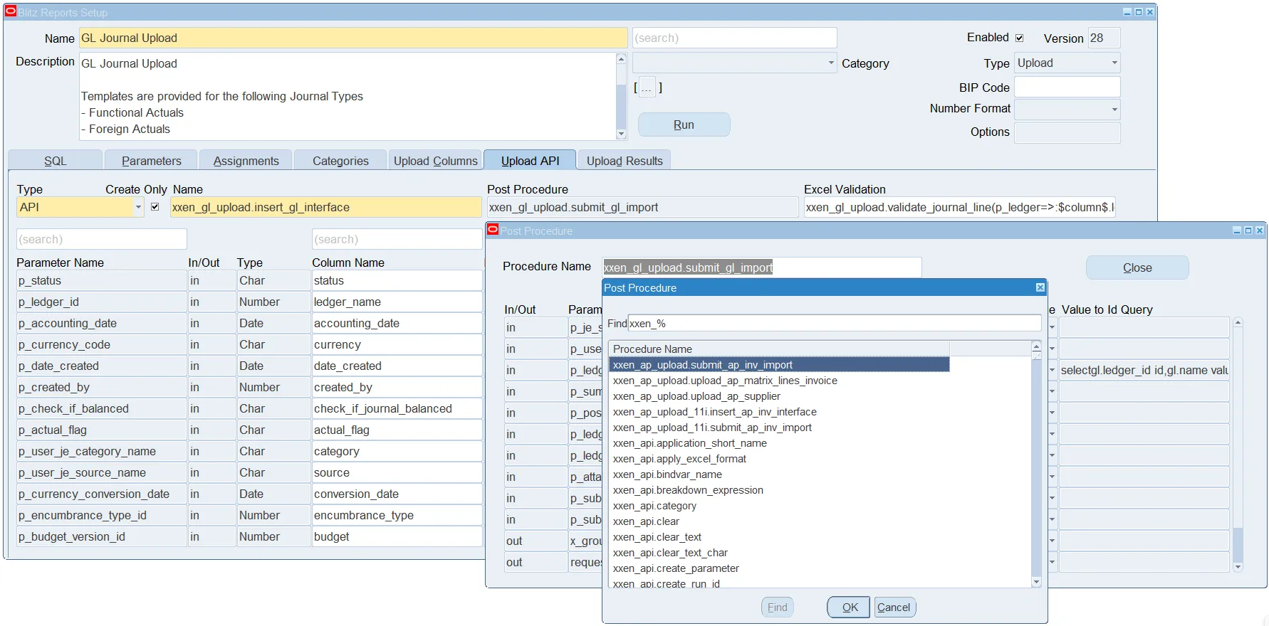 PL/SQL example of a Blitz Upload post-procedure running cleanup and summary logic after upload