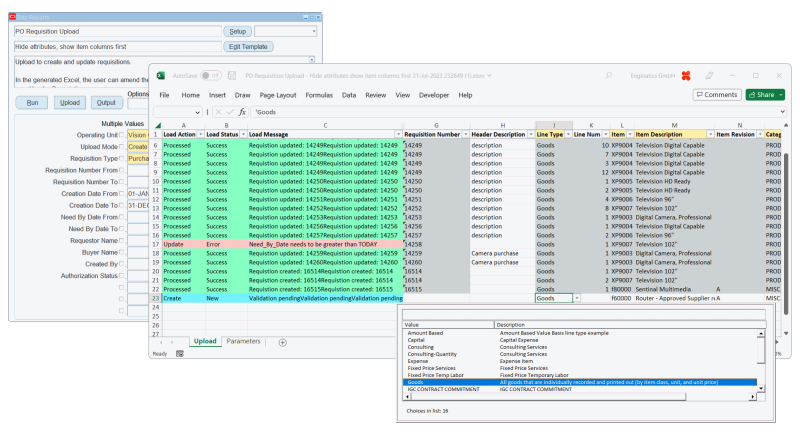 Uploading data from Excel into Oracle EBS with Blitz Report