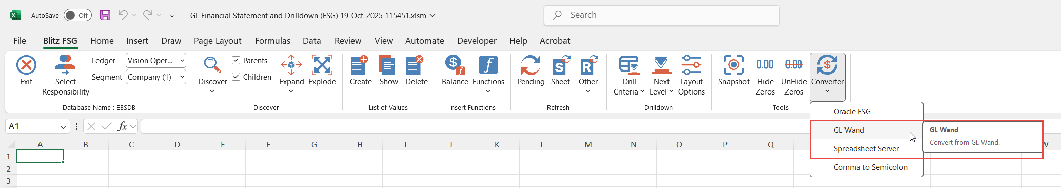Blitz FSG migration pipeline from GL Wand or Spreadsheet Server templates to Blitz Report
