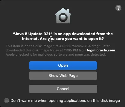 JRE 8 installation security prompt JRE 8 installation security prompt