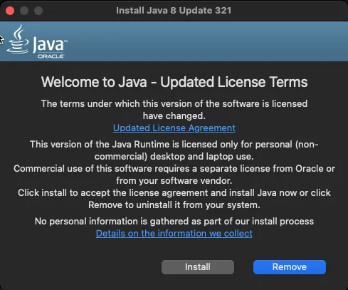 JRE 8 installation