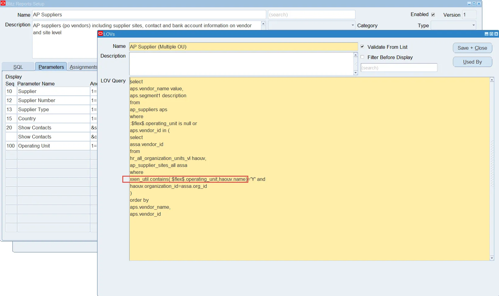 Multiple Dependent Parameters example