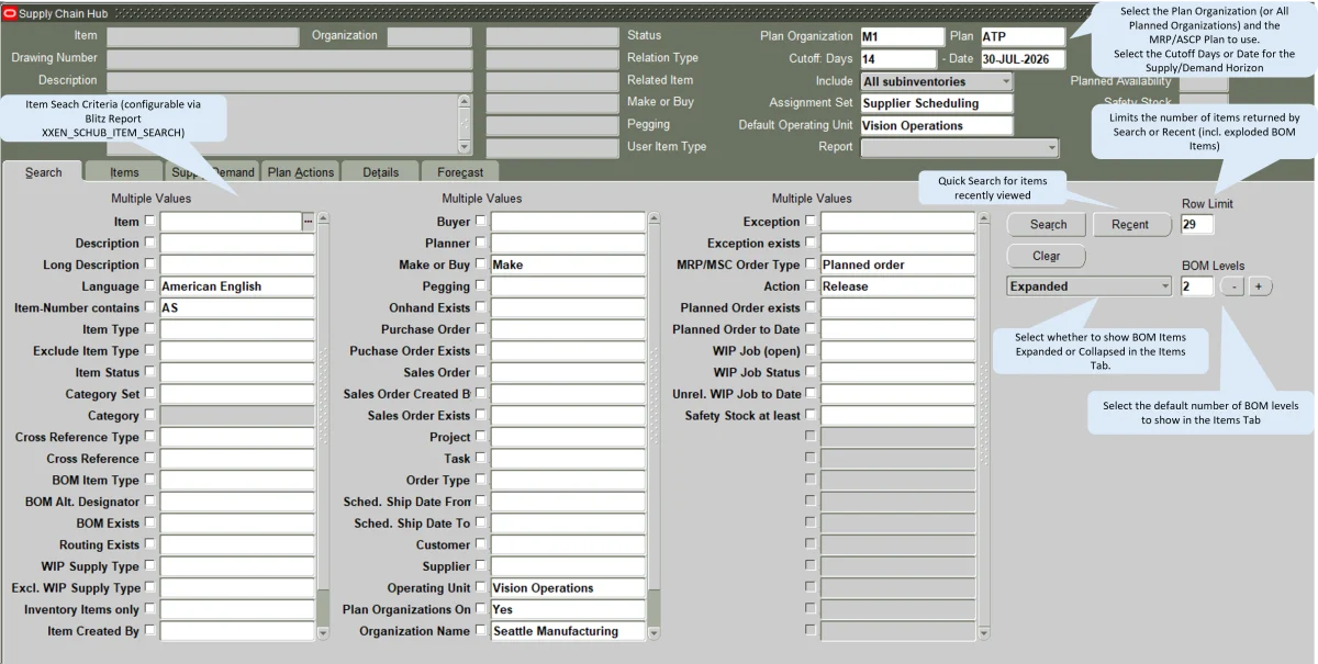 Supply Chain Hub search