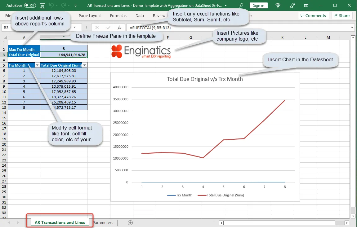 Datasheet Modifications with charts in Template Upload