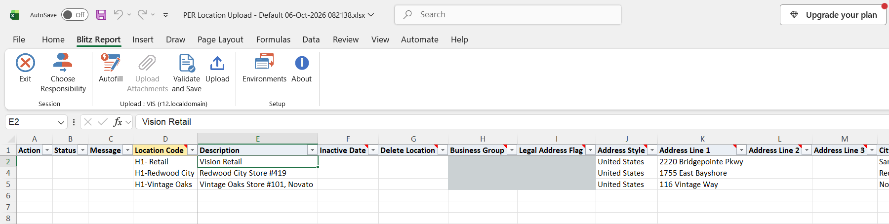 Excel file with the existing H1 locations, their descriptions, addresses and site usage flags